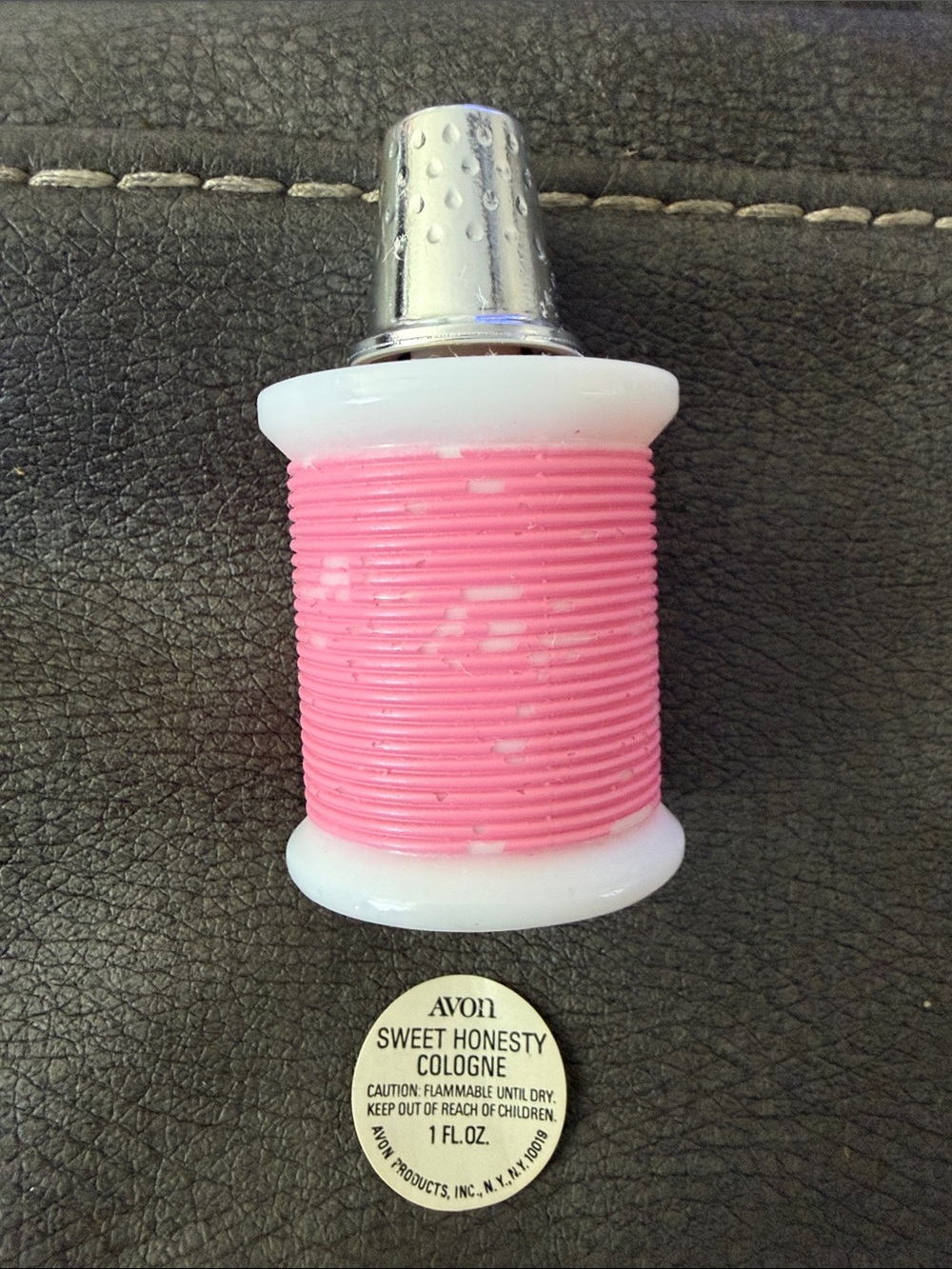 Avon Pink and White Decorative Bottle Top Accent